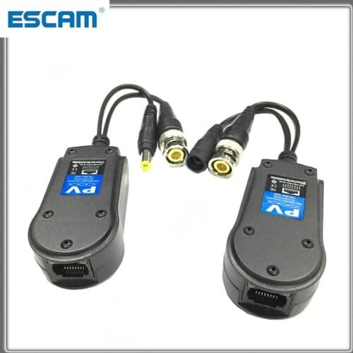 For HD CVI/AHD/TVI Twisted BNC CCTV Passive Transceivers Cat5 CCTV UTP Video Balun IPC For 2MP 3MP 4MP ESCAM 230PV 200M Range