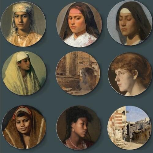 European Style Art Plate Leopold Carl Muller Painting Decorative Plate Beautiful Wall Handmade Plate Living Room Restaurant