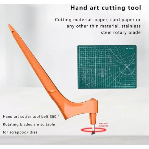 DIY Art Cutting Tool with 3 heads Craft Cutting Kinfe with 360 Stainless Steel Rotating Blade Cutter Paper Knife Accessories