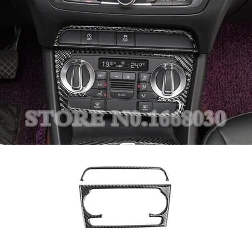 Carbon Fiber Console Air Condition Button Frame Cover For Audi Q3 8U 2012-2017 2pcs Car accesories interior Car decoration