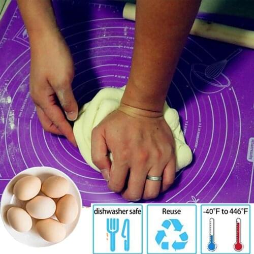 BalleenShiny Food Grade Baking Special Silicone Mat Creative Home Kitchen Kneading Mat Large Size 45*60cm Mat With Scale Meter