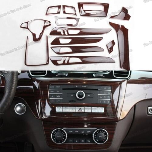Lsrtw2017 Wood Car Center Control Center Control Dashboard Decorations Door Kit for Mercedes Benz Gle Gls W166 X166 2015-2019