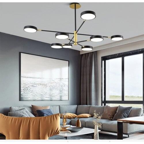 Modern minimalist Nordic style LED chandelier fashion creative 90 degree rotating lampshade living room macaron lamp bedroom hot