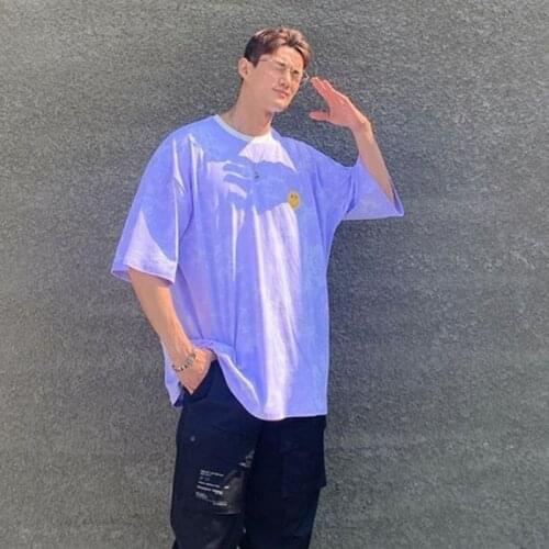 Mens Womens Summer Couples Sports Short Sleeve Camouflage Print T-Shirts Loose Fitness Smiling Face Sweatshirts Round Neck Top