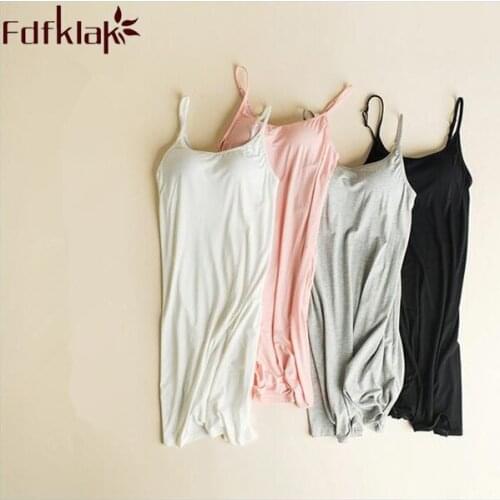 Sexy Nightdress Summer Modal Womens Lingerie Spaghetti Strap Elegant Nightgowns Sleepwear For Girl Black/White Nightwear Q300