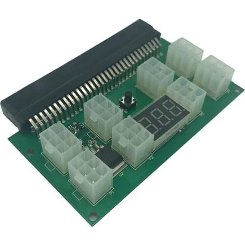PCI-E 8X6Pin Power Breakout Board Adapter for HP DL180 360 380G6 G7 750W Server Power Supply with Power Display