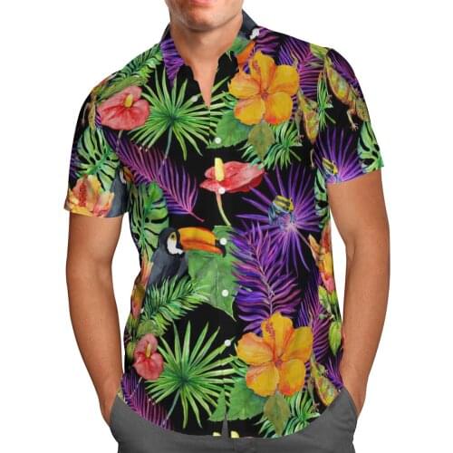 Flower Weeds 3D Print Beach Hawaiian 2021 Summer Shirt Short Sleeve Shirt Streetwear Oversized 5XL Camisa Social Chemise Homme