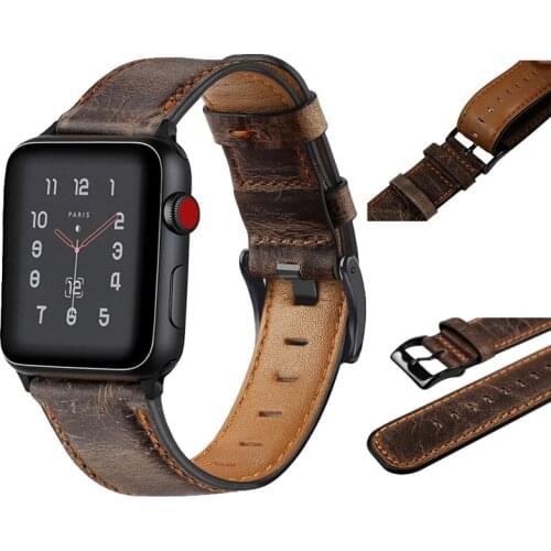 Retro Genuine Leather Band for Apple Watch 4 5 44mm 40mm 42mm 38mm iwatch strap series 5/4/3/2/1 bracelet Accessories