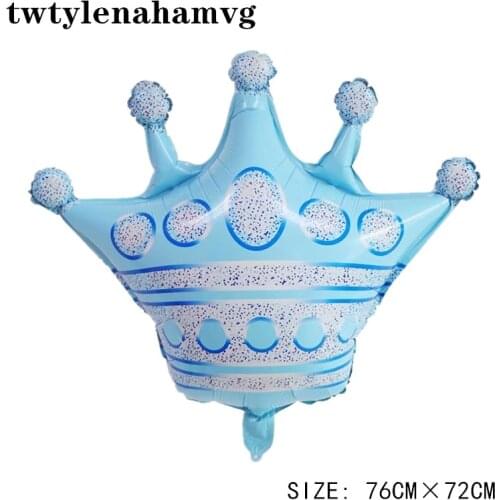 HAPPY BIRTHDAY blue oval colored pentagram crown foil balloon anniversary wedding Mothers Day valentines day party supplies