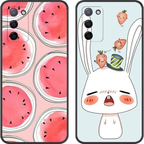 Cartoon Fish and Cat Case For OPPO A55 5G,TPU Painted Mobile Phone Shell Lovely Color Case.17 Colors