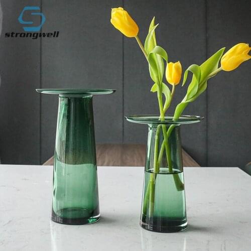 Strongwell Glass Vase Table Decor Vases for Flower Arrangements Transparent Hydroponics Home Living Room Decoration Ornament