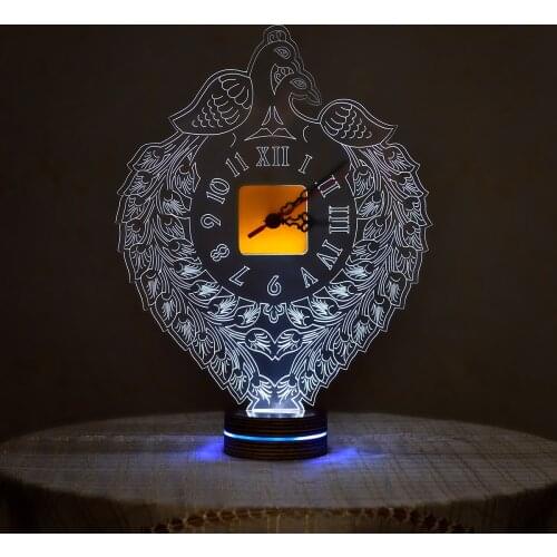 LED Night Lamp 3D Illusion Table Lamp For Home Decorative Light Peacock Design