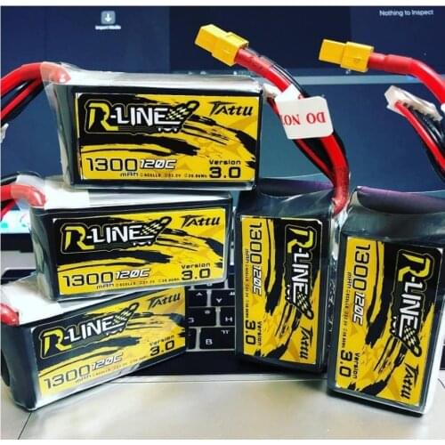 Tattu R-Line Version 3.0 V3 1300/1400/1550/1800/2000mAh 120C 4S 6S 4.2V Lipo Battery XT60 Plug FPV Racing Drone RC Quadcopter
