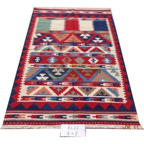 Kilim Fabric Handwoven Home Carpets For Living Room Square Rug Carpet Bohemian Wool Knitting Carpets