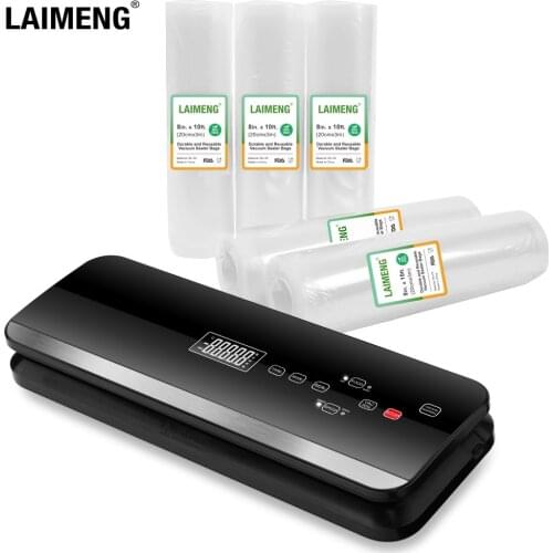 LAIMENG Compact Vacuum Sealer Fully Automatic Vacuum Air Sealing System For Food Preservation With starter Kit Lab Tested S261