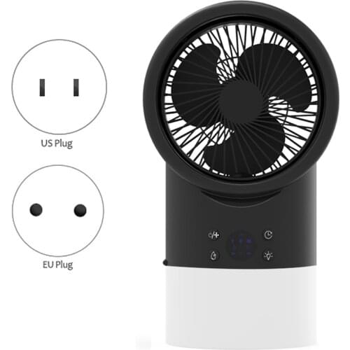 Hot TOD-Portable Air Conditioner Cool Mist Humidifier Fan,4In1 Timing Night Light Quiet Small Table Fans for Home Office