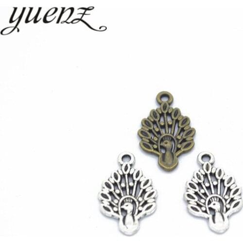 YuenZ 25pcs Peacock Charms Antique Silver color Pendant Fit Bracelets Necklace Jewelry Making DIY Accessories 19*12mm D960