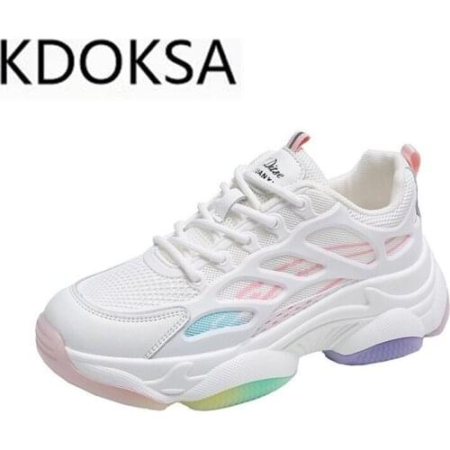 Vulcanized shoes 2021 new Korean womens shoes summer mesh breathable white shoes sports shoes female net red