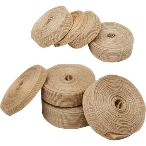 10M Natural Velvet Jute Burlap Ribbon Gift Bow Crafts DIY Wedding Jute Rope Cord String Twine Sewing Clothing Party Decoration