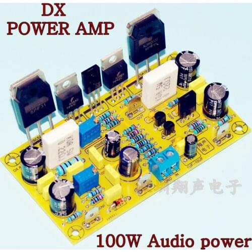 2PCS DX AMP 100W 4R mono audio amplifier board ON 5200 1943 + TIP41 / TIP42 + ON 2N5401 Differential input stage amp bord