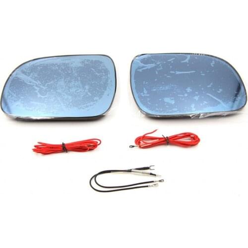 2pcs Heated w/Turn Signal Anti-Dizziness Side View Mirror Blue Glasses For Alphard 2008-2014