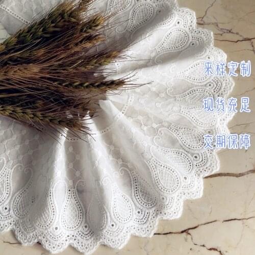 3Y-5Y-10Yard/Lot Width 12CM Cotton Cloth Embroidered Lace Fabrics Clothing Dress Bedding Curtain Diy Lace Trim Sewing Material