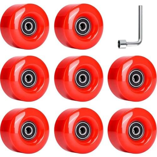 8 Pack 58X32mm, 82A Outdoor/Indoor Quad Roller Skate Wheels, Durable Wear-Resistant PU Wheels Replacements
