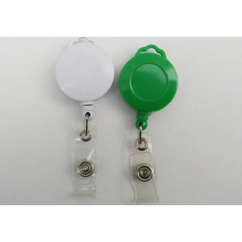 Free shipping 1000pcs/lot customized logo badge reel; promotional retractable plastic badge holder; belt clip BR19