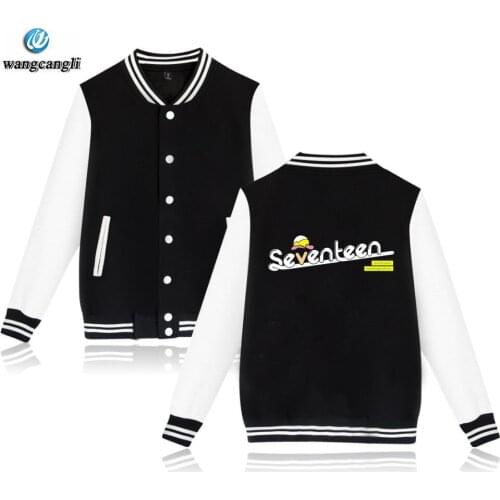 KPOP Seventeen 17 Baseball Uniform Coat Autumn Bomber Jacket Harajuku Streetwear Casual Tracksuit Hip Hop Brand Coats Unisex