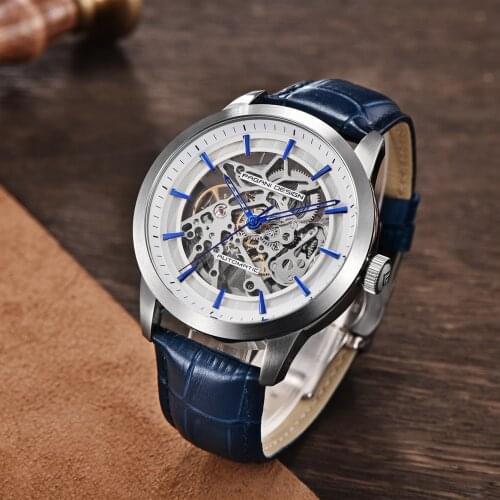 PAGANI DESIGN Fashion Casual Men Mechanical Watch Blue Skeleton Mens Watches Top Brand Luxury Waterproof Sports Watch For Men