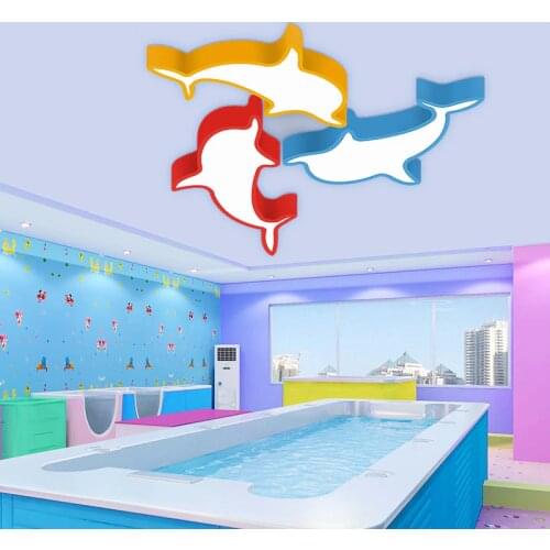 Dolphin children lamp ceiling lights creative led ceiling lamp warm bedroom lamp kindergarten Decorative Ceiling Lamps fish
