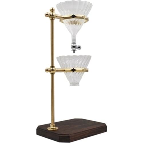 Wood Base Hand Coffee Filter Holder Adjustable Cup Holder Hand Coffee Filter Dripper Pot Rack Holder Stand Coffee Accessory