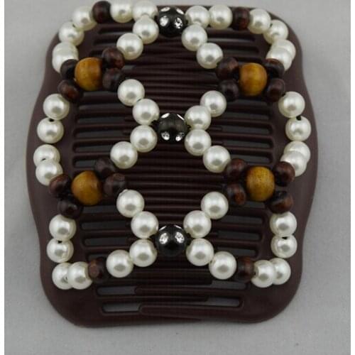 Wooden pearl pattern Magic Hair Combs double hair combs Free shipping 12 pcs/lot