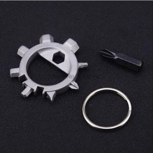 By dhl 200pcs practical 10 in 1 Multifunctional Outdoor Keychain Screwdriver Bicycle Repair Tools EDC Tools Kits repair tool