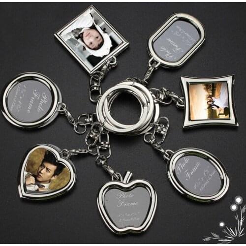 Creative Couple Photo Frame KeyChain Personality Love Key Chain Stainless Steel Men and Women Accessories Pendant Jewelry Gift