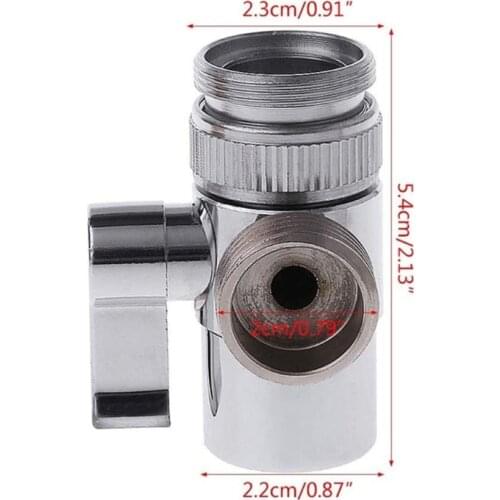 Brass Sink Valve Diverter Faucet Splitter Kitchen Bathroom Sink Faucet Replacement Part Faucet to Hose Adapter M22 X M24