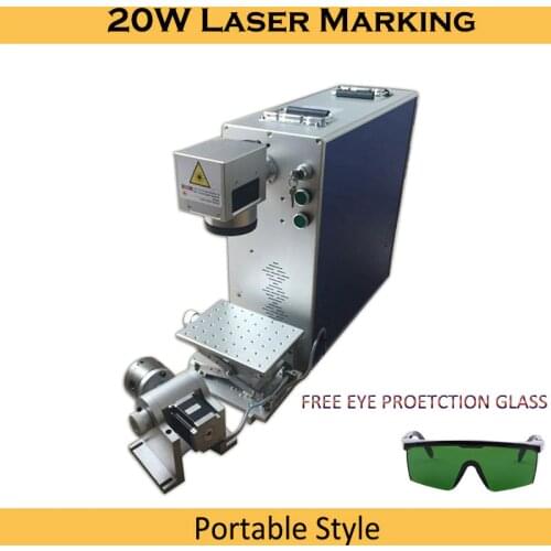 Free Shipping Laser Marking Machine 20W Fiber Optical 4th Rotary Metal Engraving Working Area Option 100x100|200x200mm