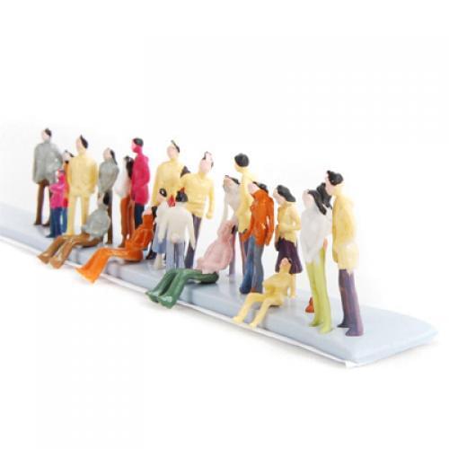 MagiDeal New 100Pcs Painted Model Park Street Passenger People Figures for Collectibles Dollhouse House Layout Diorama Kids Toys