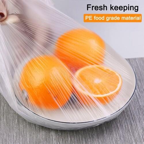100PCS Reusable Durable Food Storage Covers Elastic Keep Fresh Food Plastic Wrap Dish Plate Clings Film For Refrigerator Kitchen