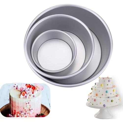 Tiered Round Cake Mold Set Aluminum Alloy Cake Pan Set Non Stick Baking Pans 4/6/8 inch Cakes Mould Removable Bottom