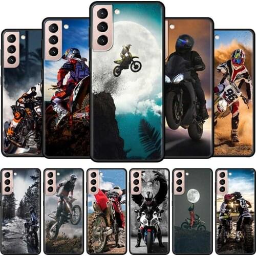 Moto Cross motorcycle sports Phone Case for Samsung Galaxy S21 Ultra S20 FE S10 5G S9 S8 Plus S10e S7 Edge Mobile Phones Cover