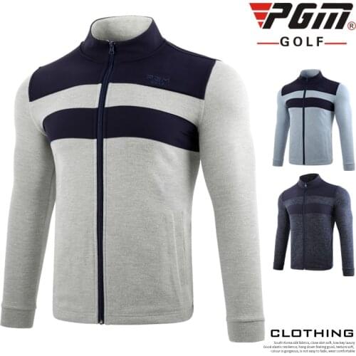 2020 New Autumn Winter Mens golf Sportswear Long-Sleeved Stand Collar Windbreaker Coat Men Golf Stitching Knit Warm Jacket