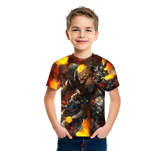 New Hot Selling Cool T-Shirt Boys And Girls Monkey King 3D Printing Short Sleeve Harajuku Style Versatile Childrens Street Top