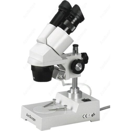 Sharp Stereo Microscope--AmScope Supplies Sharp Stereo Microscope 20X-30X-40X-60X