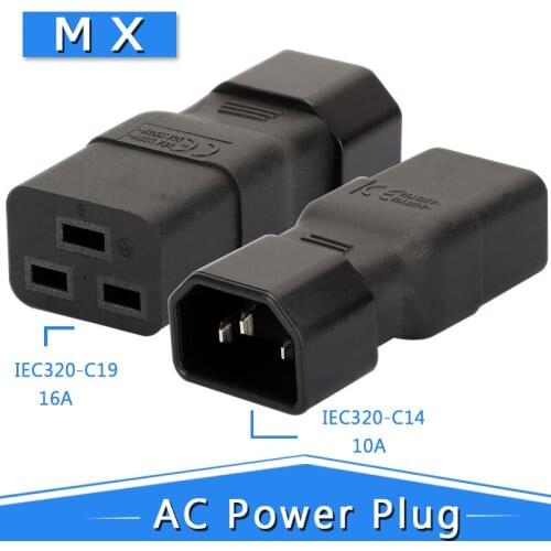 PDU PSU APC UPS IEC C14 Male to C19 Adapter, IEC C19 to C14 Adapter Plug Computer Room Server Power Conversion Adapter