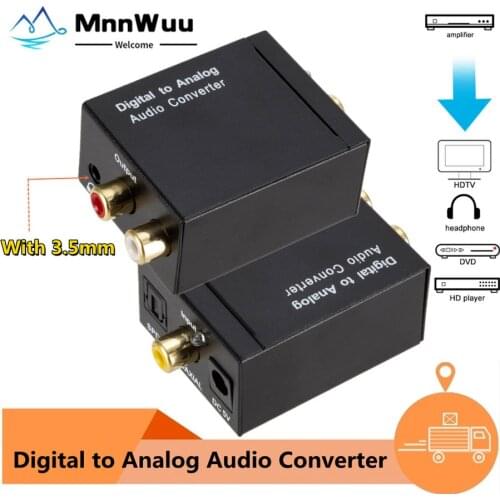 Protable DAC Toslink Coaxial Optical Digital Fiber to Analog Audio AUX 3.5mm L/R Converter SPDIF Digital Audio Decoder Amplifier