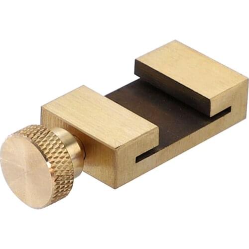 Brass material positioning block scribe ruler woodworking line locator steel ruler fixed Universal ruler carpenter scriber tools