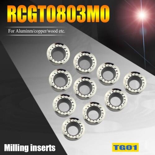 RCGT08T3 MO lathe turning tools round carbide insert RCGT 08T3 CNC tools thick R4 milling insert cutter for aluminum,copper,wood