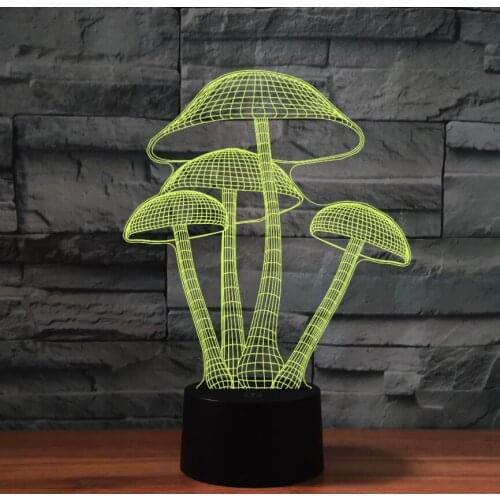[Seven Neon]free Shipping mushroom Acrylic 7Colors Desk Lamp 3D Lamp Novelty Led Night Light Millennium Falcon Light