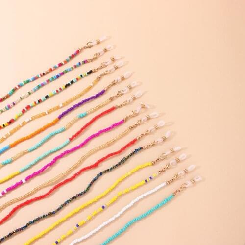 Colorful Beads Face Mask Lanyard Luxury Jewelry Chain Hanging Neck Holder Decorative Halter Rope Lanyard String Link Lanyard